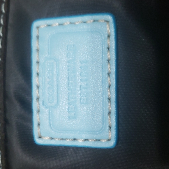 Vintage Coach nylon tote multiple pockets exterior 2 sides  front zip back open - Picture 12 of 15